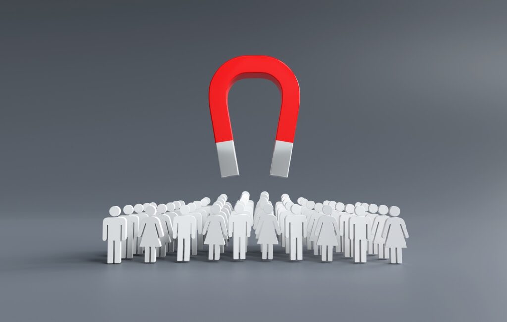 magnets attracting customers, business lead ideas, business team