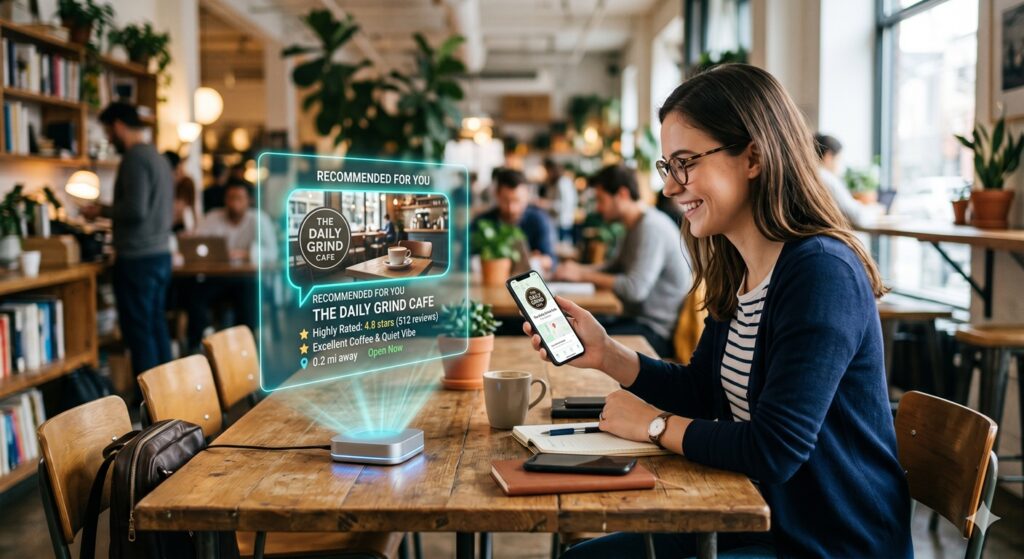 ai recomending a business gemini generated image