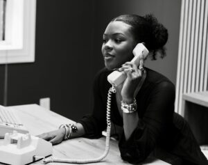 A lead follow-up assistant calling her leads